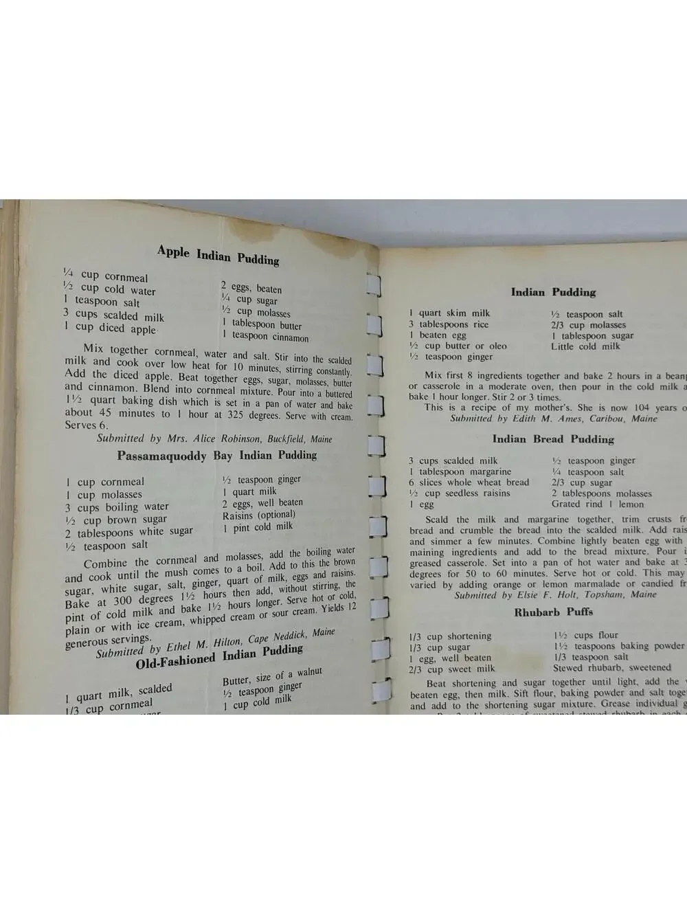Vintage 1969 Maine's Jubilee Cookbook, Local Recipes Spiral Fundraiser Cookbook